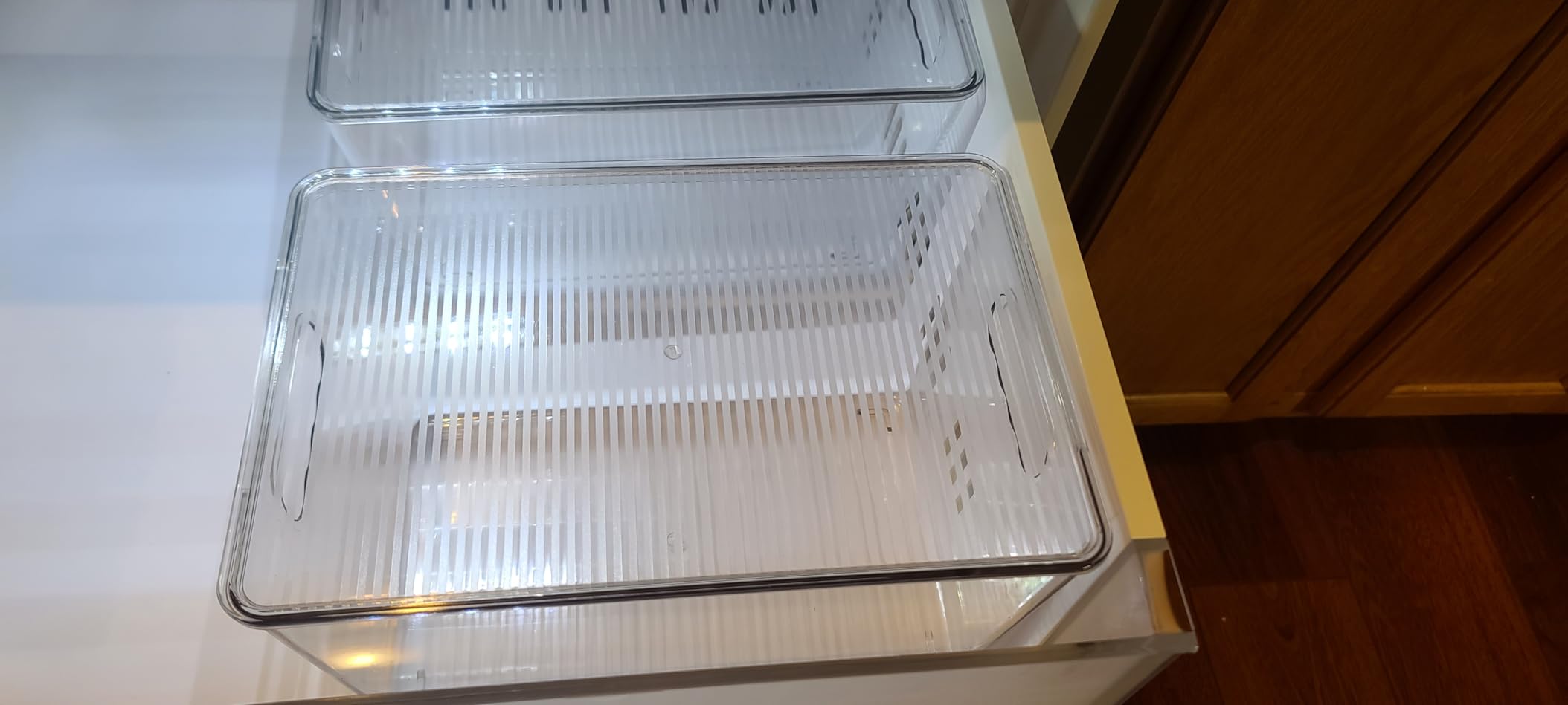 Vtopmart 6 Pack Clear Stackable Storage Bins with Lids, Large Plastic Containers with Handle for Pantry Organizer and Storage,Perfect for Bathroom,Cabinet,Kitchen,Fridge,Closet Organization customer photo 1