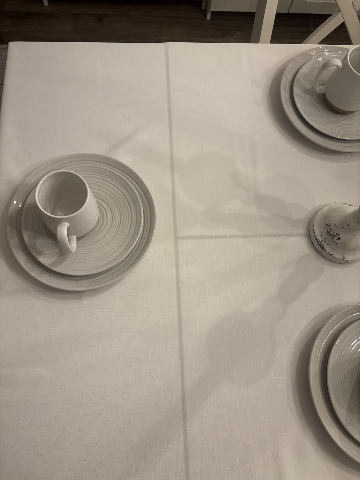Rectangle Tablecloth Waterproof Linen Textured Table Cloth Stain and Wrinkle Resistant Washable, Decorative Fabric Table Cover for Dining, Party and Camping (Sage Green, 52 * 70) customer photo 1