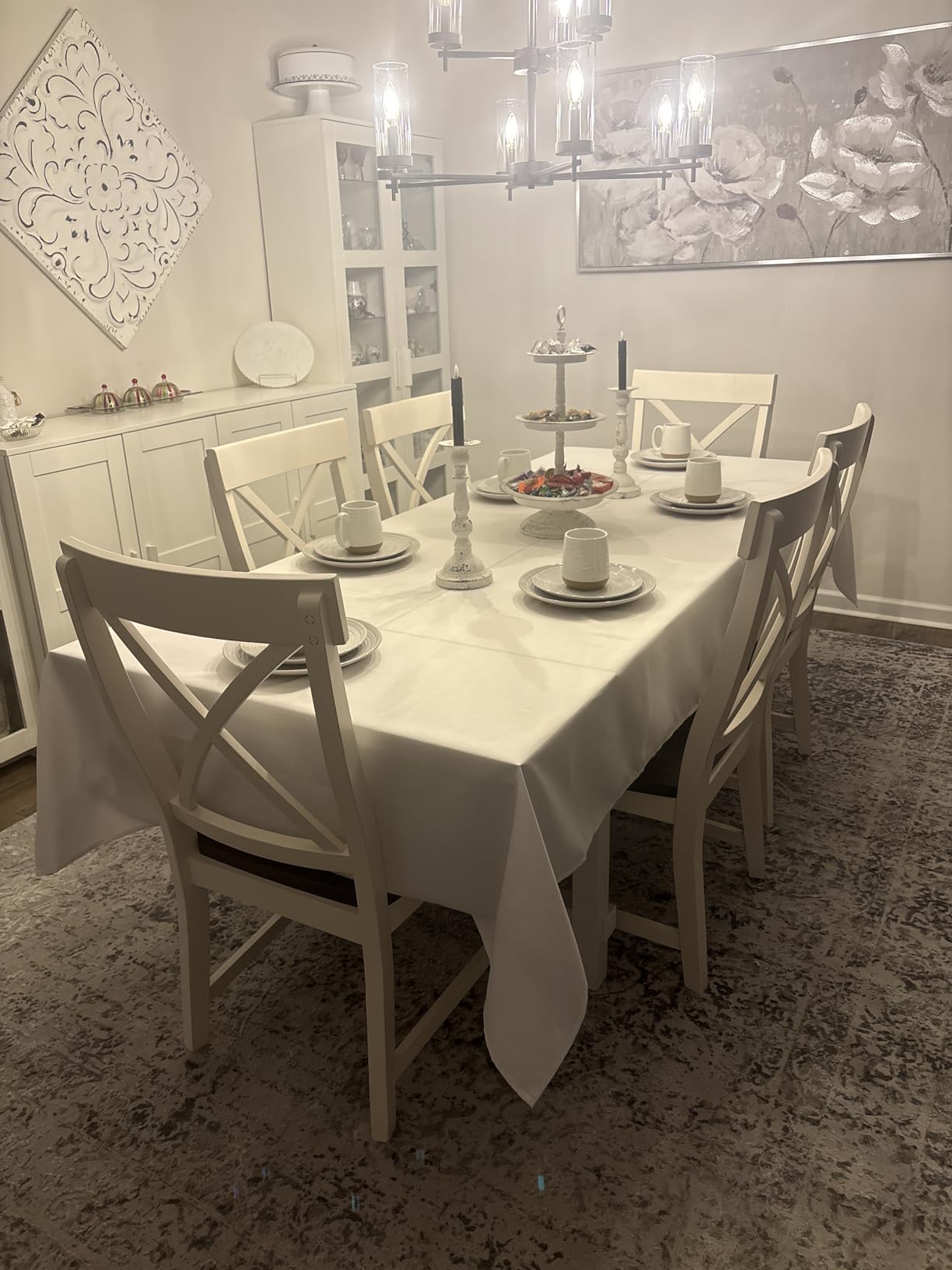 Rectangle Tablecloth Waterproof Linen Textured Table Cloth Stain and Wrinkle Resistant Washable, Decorative Fabric Table Cover for Dining, Party and Camping (Sage Green, 52 * 70) customer photo 2