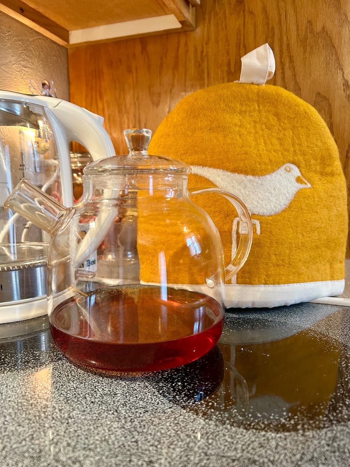Glaciart One Wool Teapot Cozy Kettle Cover | Dome Shaped Large Tea Cosy, Kettle or French Press | Handmade & Needle Felted from Natural Wool | Warms Up to 2 Hours | Great as Gift customer photo 1