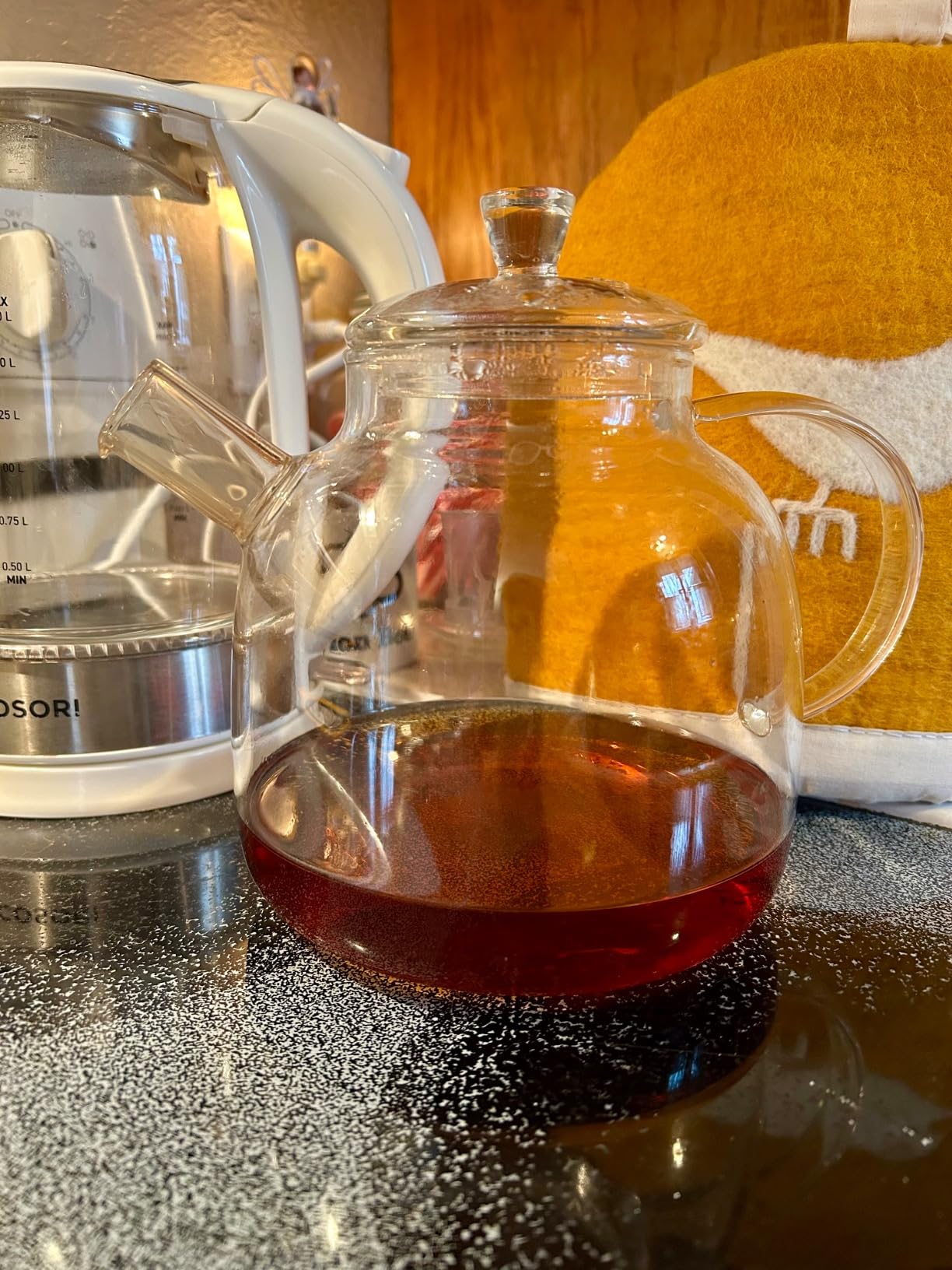 Glaciart One Wool Teapot Cozy Kettle Cover | Dome Shaped Large Tea Cosy, Kettle or French Press | Handmade & Needle Felted from Natural Wool | Warms Up to 2 Hours | Great as Gift customer photo 2