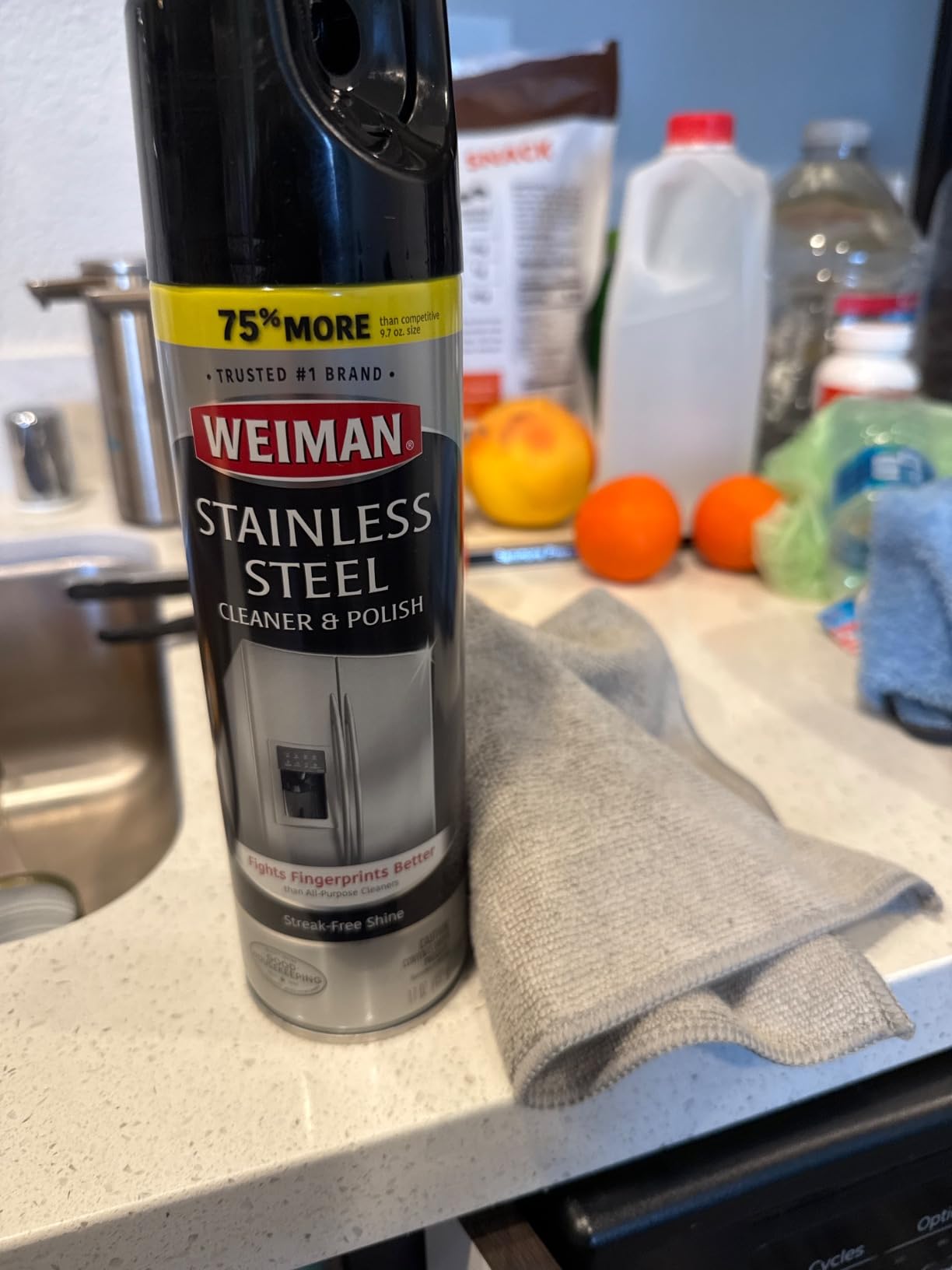 Weiman Stainless Steel Cleaner & Polish Streak-Free Shine - 2 Pack Aerosol Spray customer photo 1