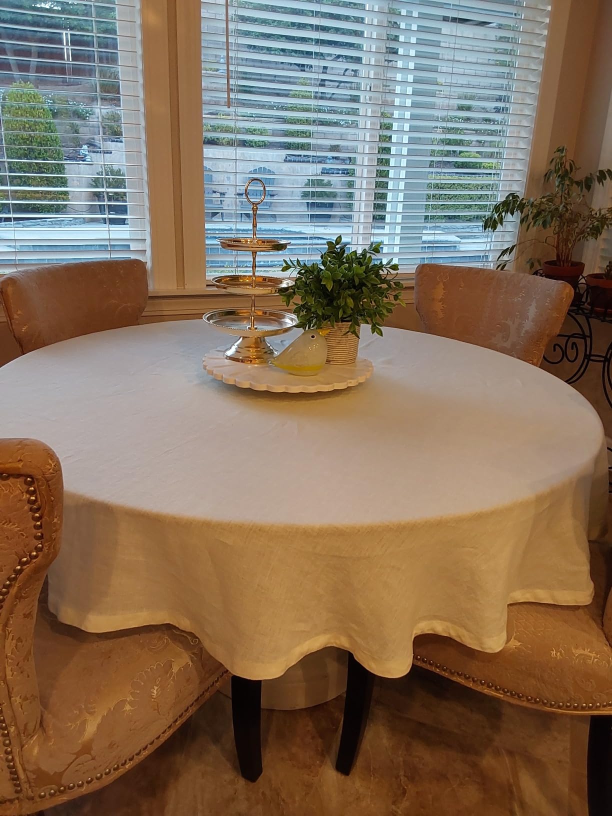 Solino Home Linen Tablecloth 70 x 132 Inch - 100% Pure Linen Light Flax Table Cloth for Rectangle Tables - Sonoma, Machine Washable Tablecloth for Spring, Easter, Mothers Day customer photo 2