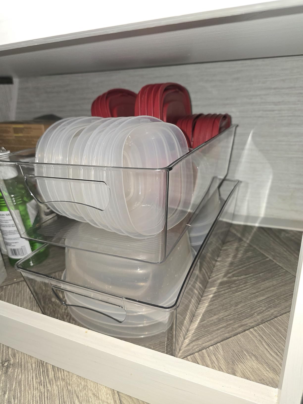 Simple Houseware 4 Pcs Kitchen Clear Bin Storage Organizer, 15