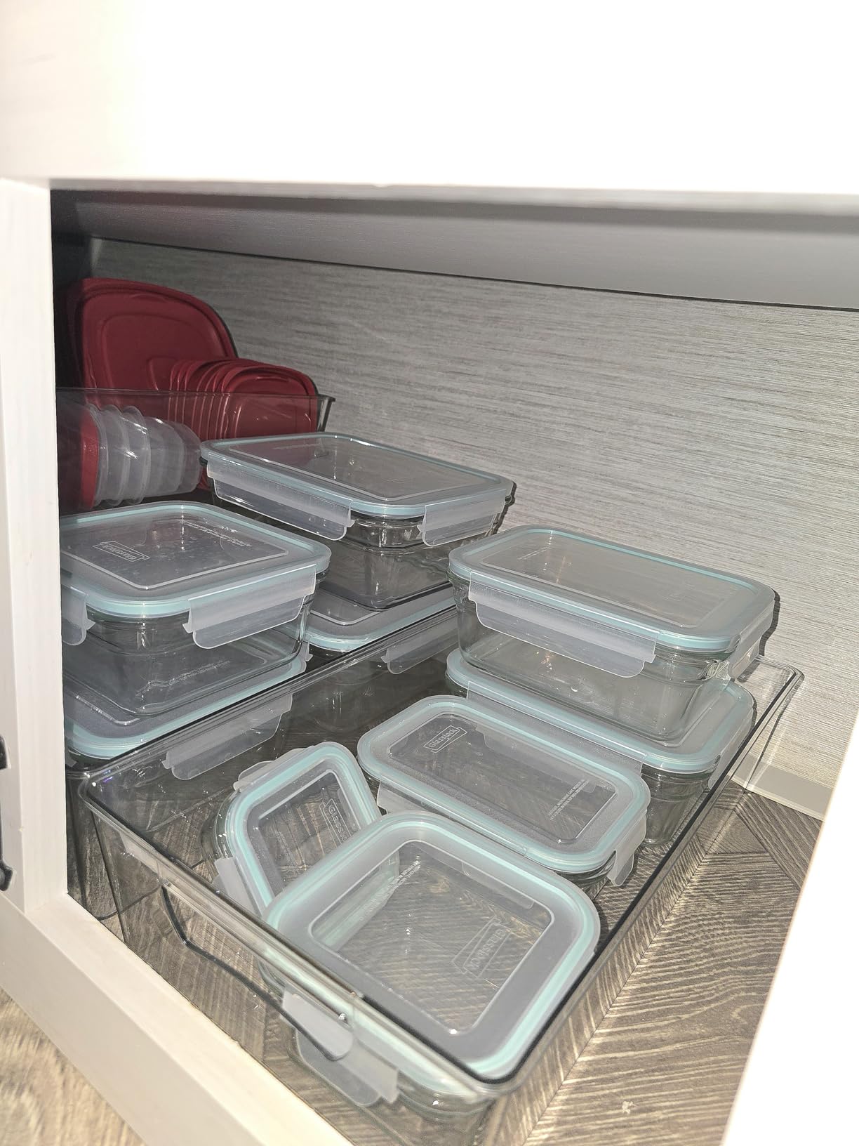 Simple Houseware 4 Pcs Kitchen Clear Bin Storage Organizer, 15