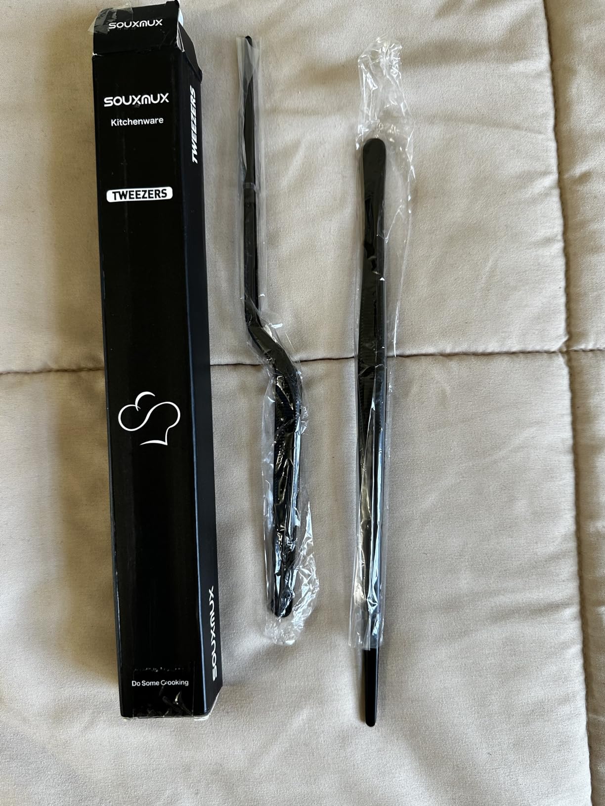 10-inch Cooking Tweezer and Offset Tweezer Set, Tongs Precision Serrated Tips, Stainless Steel Professional Chef Tweezer Kitchen Tools for BBQ, Plating and Serving customer photo 1