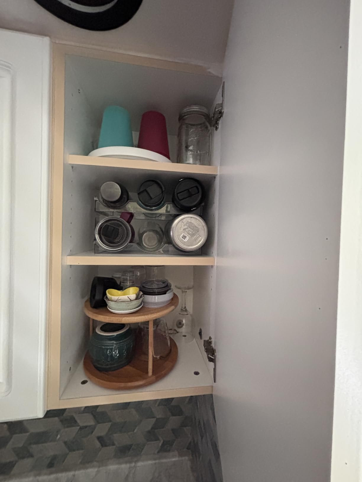 4 Pack Water Bottle Organizer, Stackable Kitchen Pantry Organization and Storage Shelf, Plastic Bottle Holder for Fridge Kitchen Cabinet Organizer and Storage, Tumbler Mug Cup Organizer customer photo 2