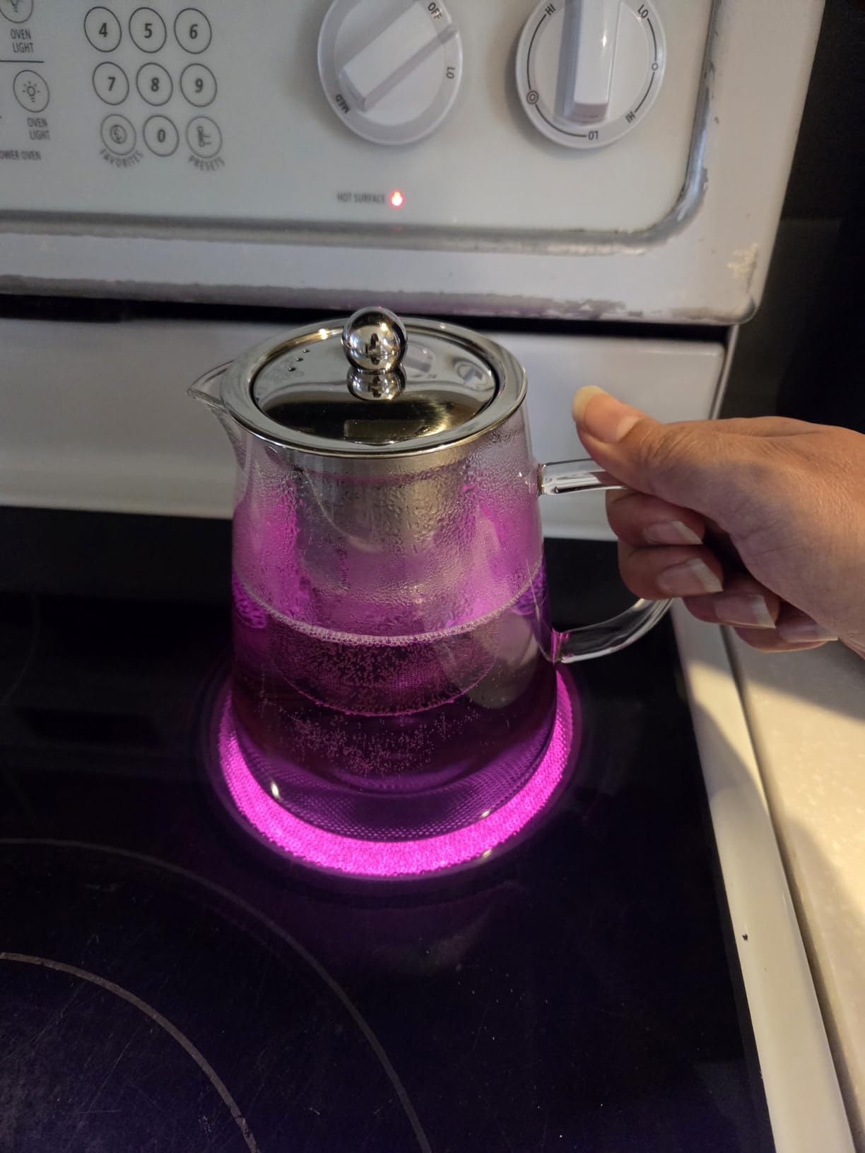 PARACITY Glass Teapot Stovetop 18.6 OZ, Borosilicate Clear Tea Kettle with Removable 18/8 Stainless Steel Infuser, Teapot Blooming and Loose Leaf Tea Maker Tea Brewer for Camping, Travel (550ML) customer photo 2