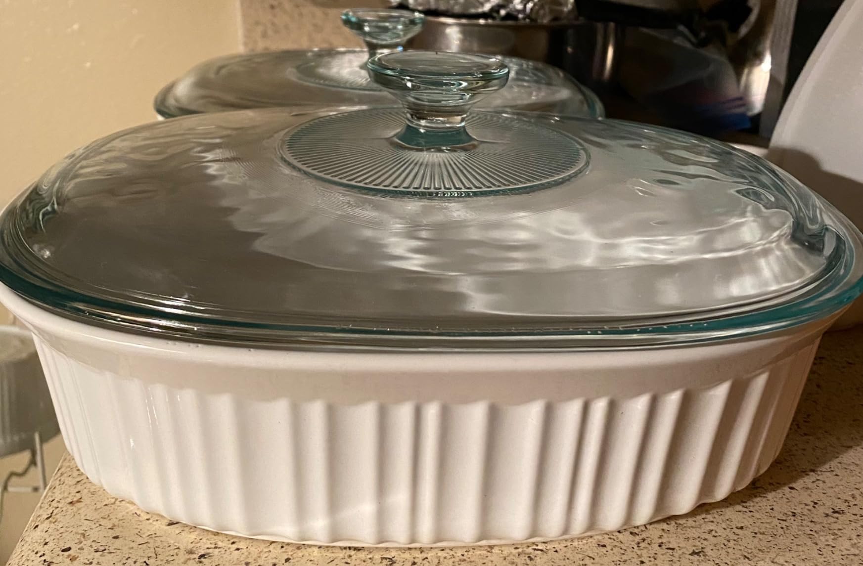 CorningWare Ceramic Bakeware Set with Lids Chip and Crack Resistant Stoneware Baking Dish, Microwave, Dishwasher, Oven, Freezer and Fridge Safe, 6-Piece French White customer photo 2