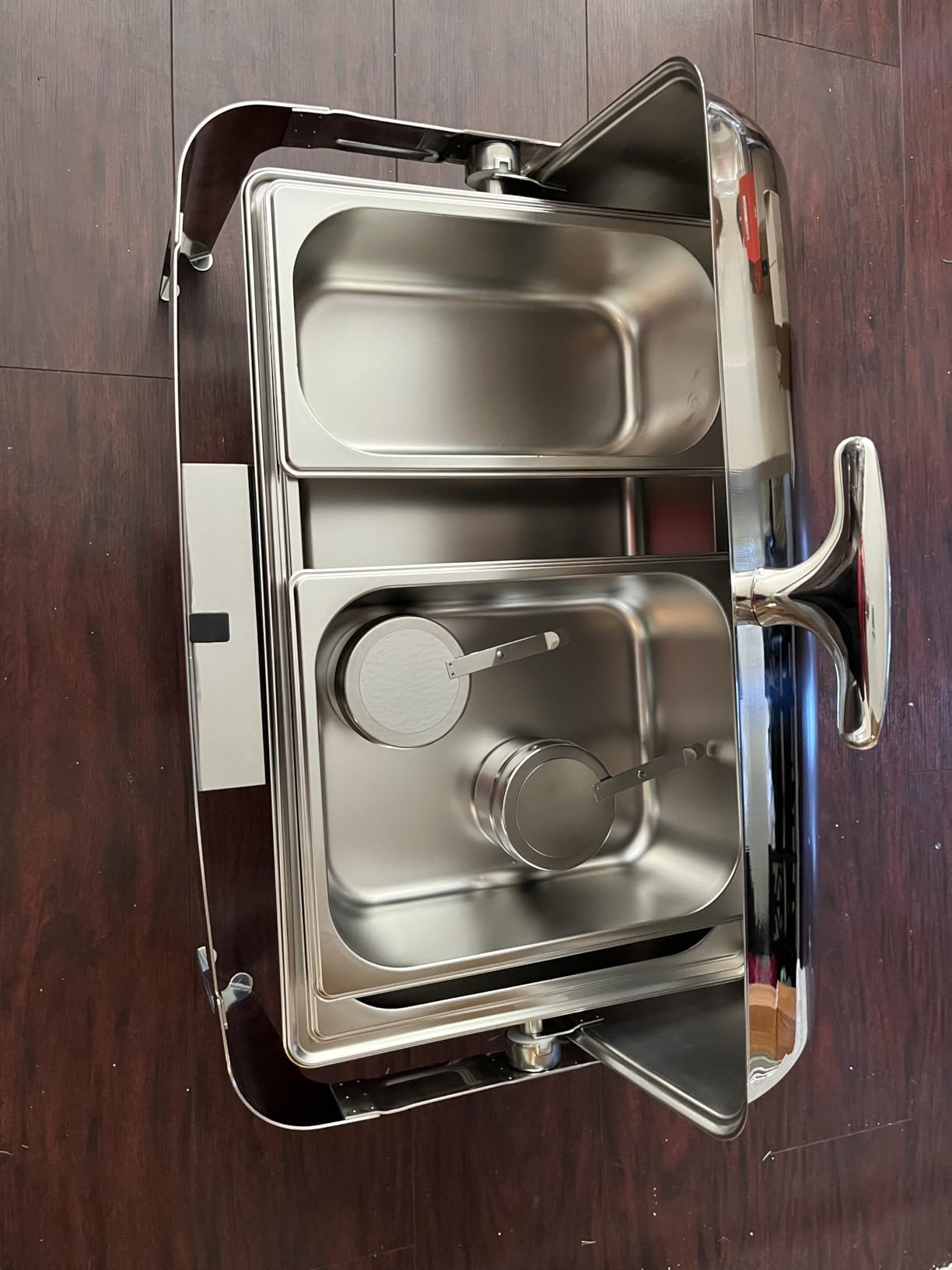 13QT Roll Top Chafing Dishes for Buffet: Catering Food Warmer for Parties, Wedding, Birthday, Christmas, 1 Full Size & 2 Half-Size & 3 1/3 size Chafing Server Dish, 1 Water Pan customer photo 1