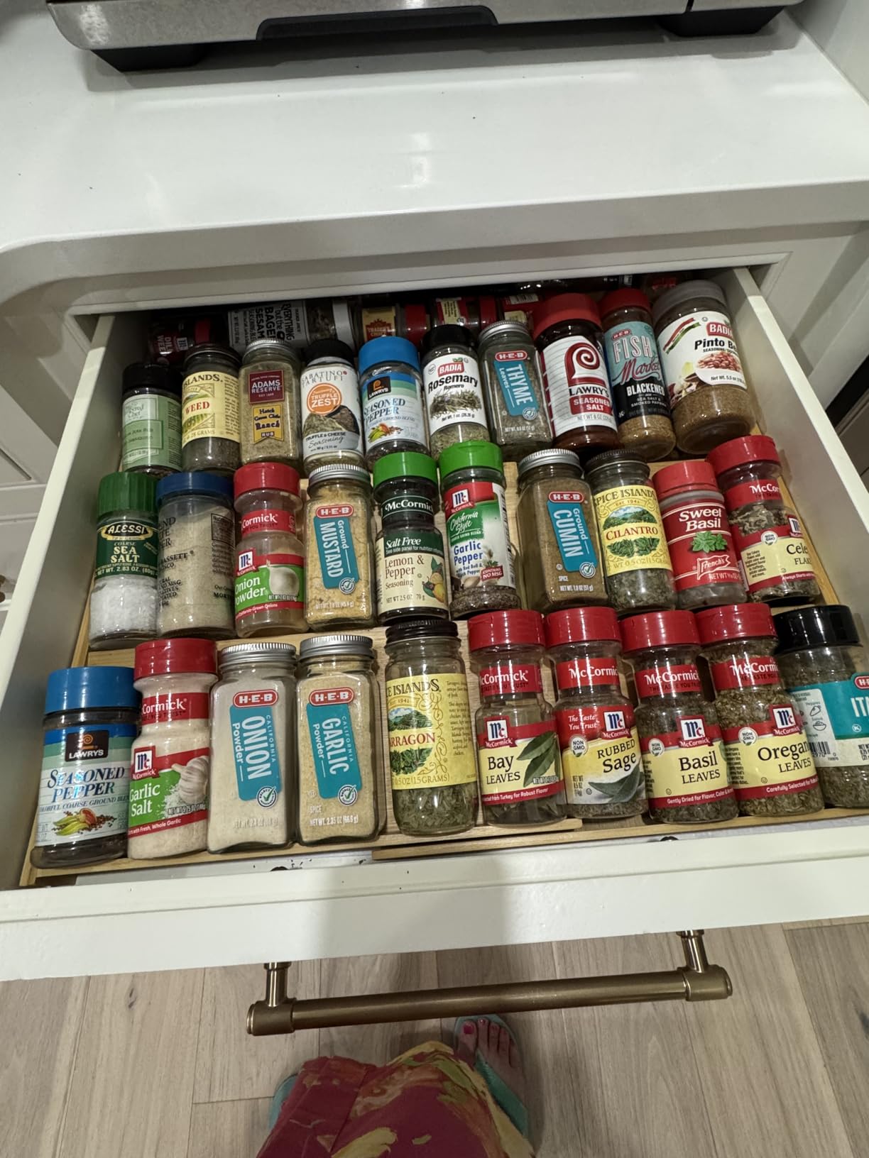 SpaceAid Bamboo Spice Drawer Organizer, (Need 3