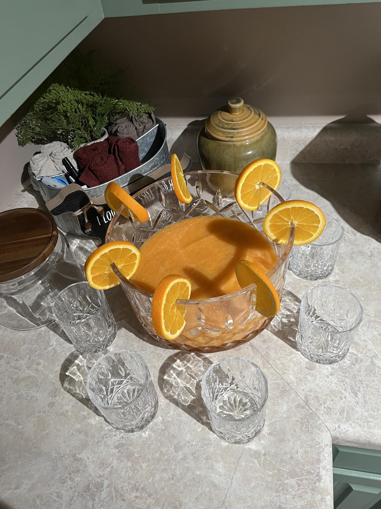 Viski Admiral Crystal Punch Bowl - Vintage Style Glass Punch Bowl for Parties - Serveware for Cocktails, Dishwasher Safe 2.5 Gallons 320oz Set of 1. customer photo 2