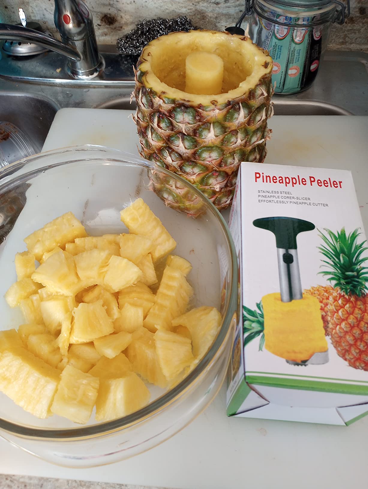 Premium Pineapple Corer and Slicer Tool - Pineapple Cutter with Sharp Serrated Tips - Easy to Use & Clean - Stainless Steel Core Remover for Pineapple - Slice and Core Fruits with Ease customer photo 1