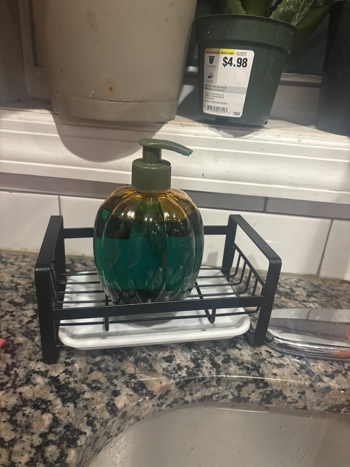 VANTEN Kitchen Sink Caddy, Silver Sink Organizer, Sponge and Soap Dish Dispenser with Brush Holder, Adhesive or Countertop Mount customer photo 1