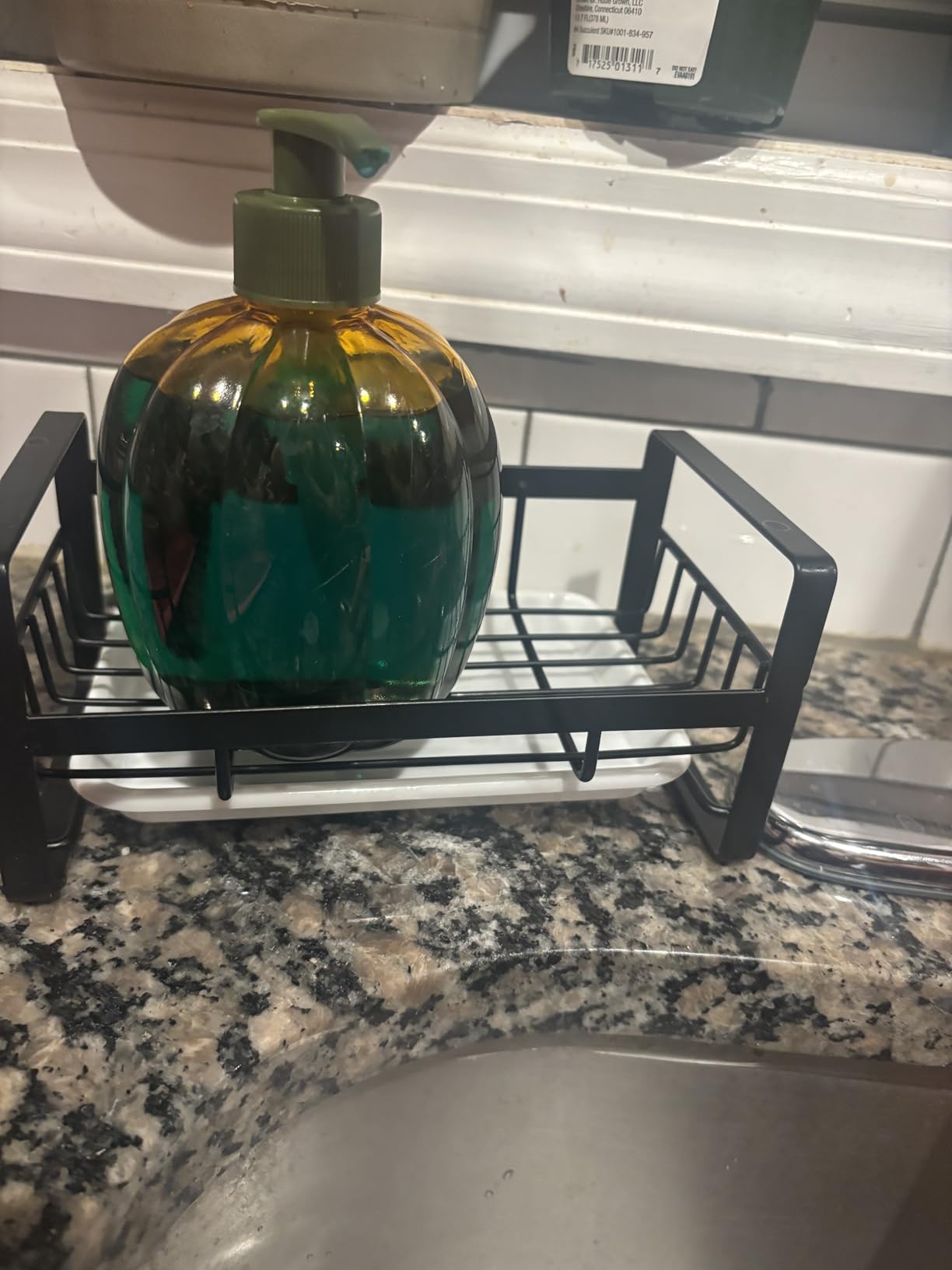 VANTEN Kitchen Sink Caddy, Silver Sink Organizer, Sponge and Soap Dish Dispenser with Brush Holder, Adhesive or Countertop Mount customer photo 2
