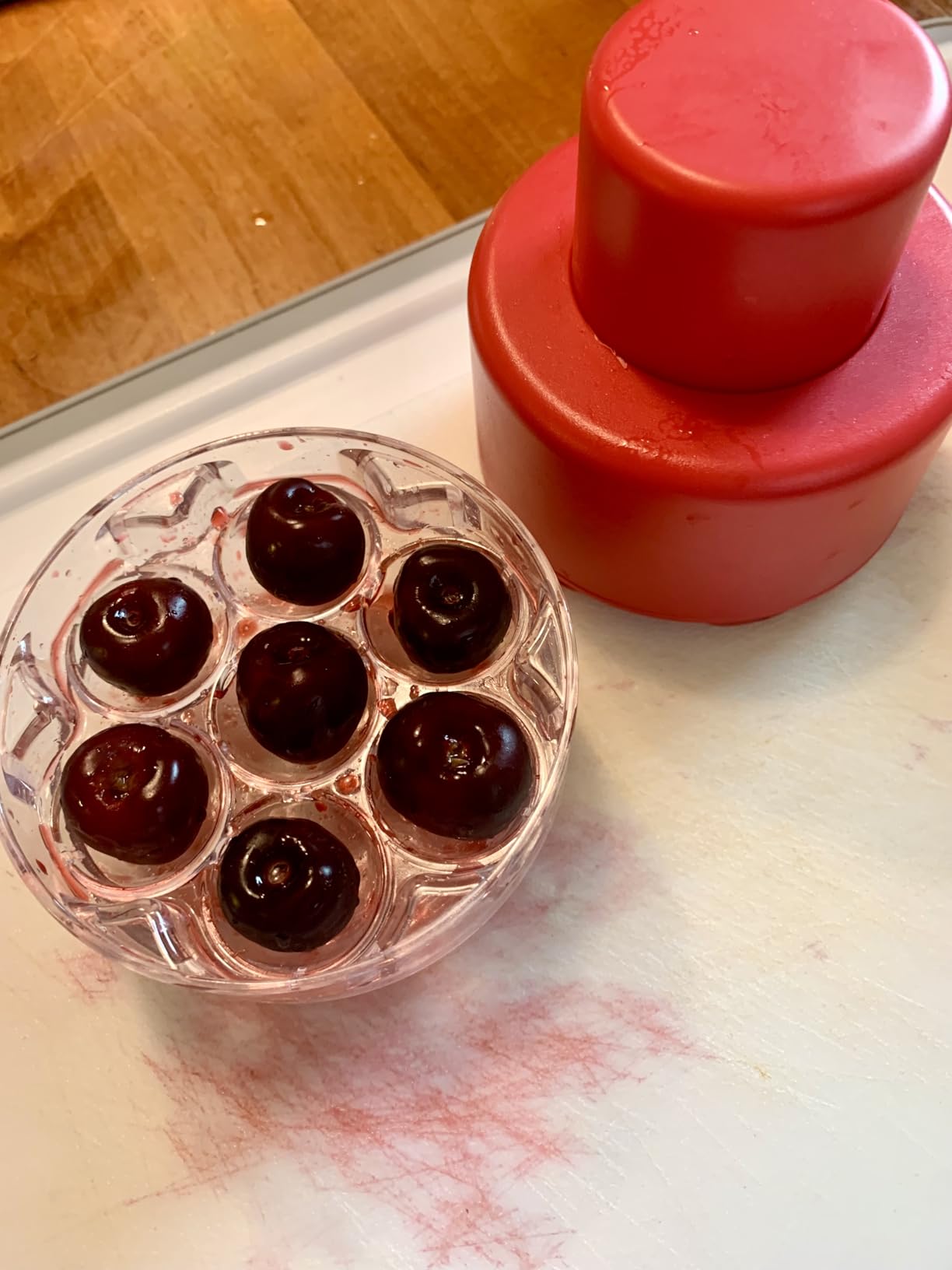 Cherry Pitter, Heavy-Duty Stainless Steel Olive and Cherry Pitters Corer Tool with Space-Saving Lock Design, Multi-Function Cherries Stoner Seed Remover Tool for Making Cherry Jam (Black) customer photo 2