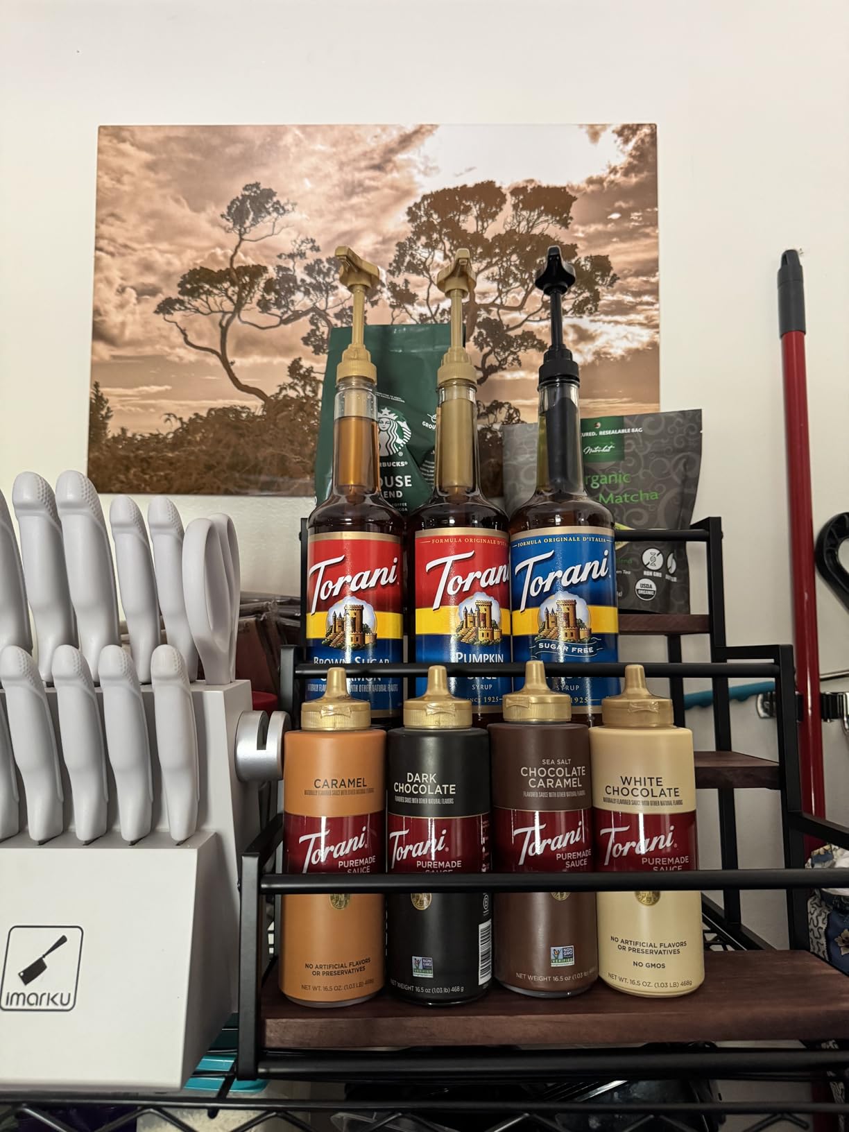 THYGIFTREE Coffee Syrup Rack Organizer 3-Tier 12 Syrup Bottles Holder Stand for Coffee Bar Station Storage Shelves for Syrup, Wine, Dressing for Kitchen Countertop customer photo 1
