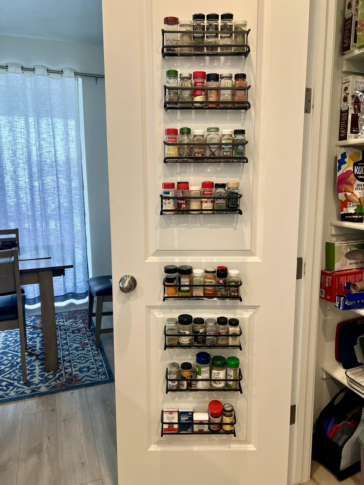 Bunoxea Spice Rack Wall Mounted 4 Pack,Space-Saving Spice Organizer for Spice Jars and Seasonings,Screw or Adhesive Hanging Spice Rack Organizer for Your Kitchen Cabinet,Pantry Door,11.41x2.75x2.75in customer photo 1