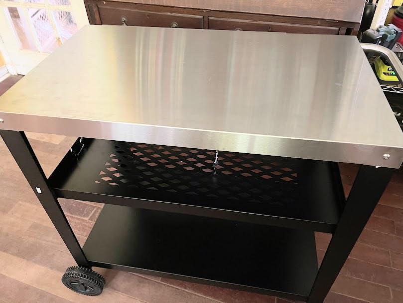 Royal Gourmet PC3404S Rolling Dining Table with Trash Bag Holder, Outdoor Garden Patio BBQ Kitchen Food Prep Table Cart, 34