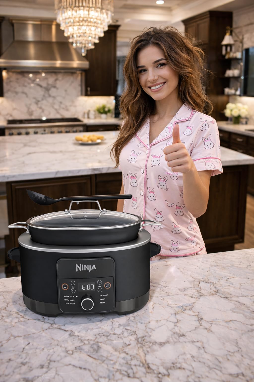 Ninja 12-in-1 PossibleCooker PLUS | 8.5-qt - Sous Vide & Proof Multi-Cooker | Slow Cooker, Dutch Oven & More | Glass Lid & Integrated Spoon | Nonstick | Oven Safe Pot to 500°F | Black | MC1010 customer photo 1