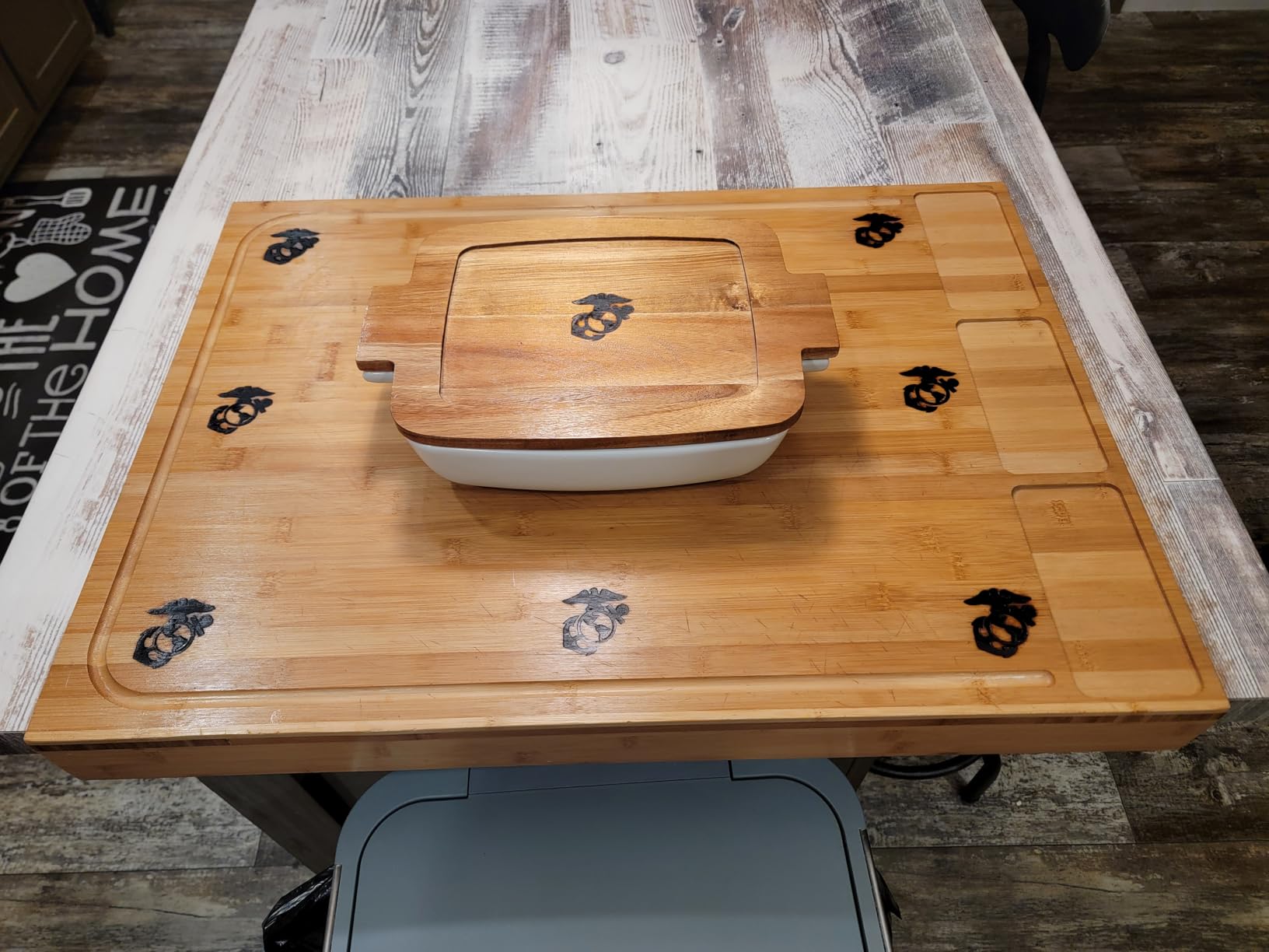 30 x 21 in Extra Large Bamboo Cutting Board, Stovetop Cover, Sink Cover, Noodle Board with Detachable Legs & Detachable Non-Slip Front Lip for Kitchen Countertop customer photo 2