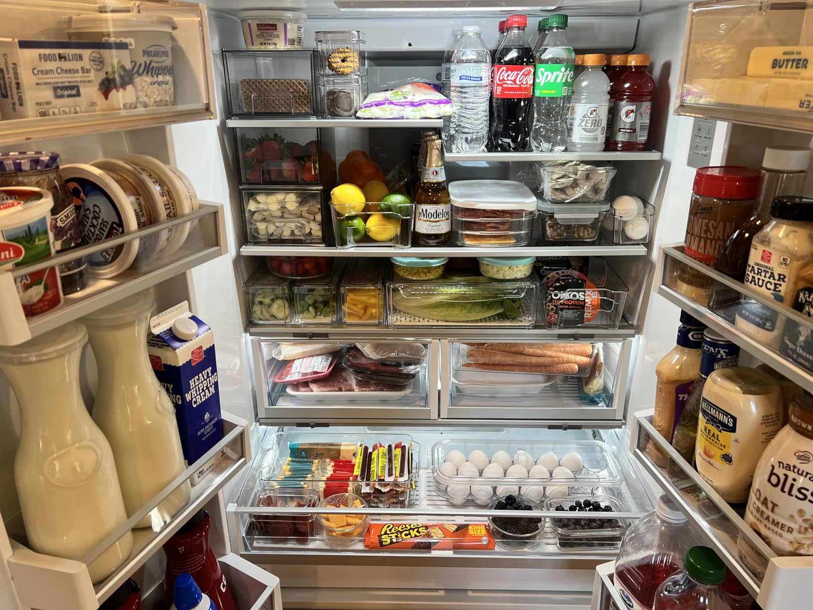 10-Pack Clear Fridge Organizer Bins with Lids, Stackable Refrigerator Storage Containers, BPA-Free with Drain Tray & Anti-Slip Base for Fruits, Veggies, Drinks customer photo 1