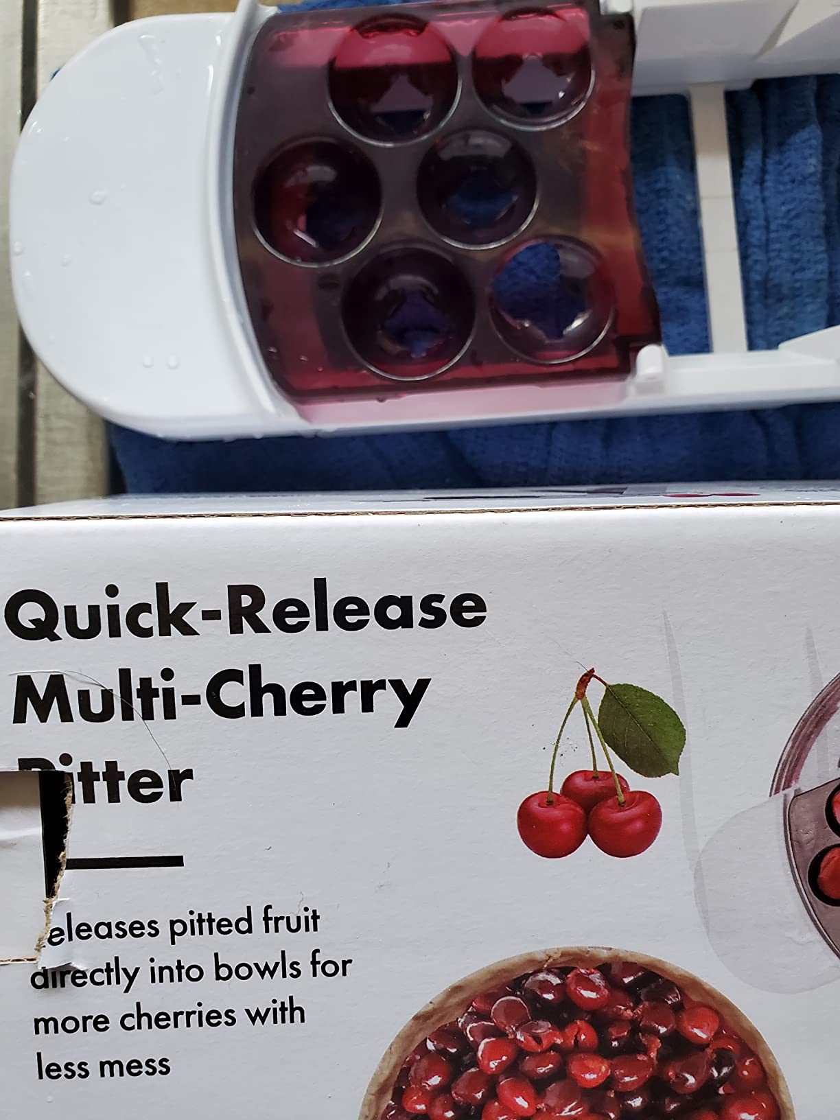 Cherry Pitter, Brighoot Stainless Steel Cherry Pitter Tool Cherries Corer with Lock Design for Making Cherry Jam, Remove Cherry Seed with Space/Safe/Quick (Black) customer photo 1
