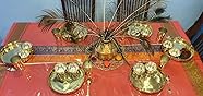 P-TAL Brass Dinner Thali Set, 5 Pieces: 1 Brass thaali (11