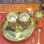P-TAL Brass Dinner Thali Set, 5 Pieces: 1 Brass thaali (11