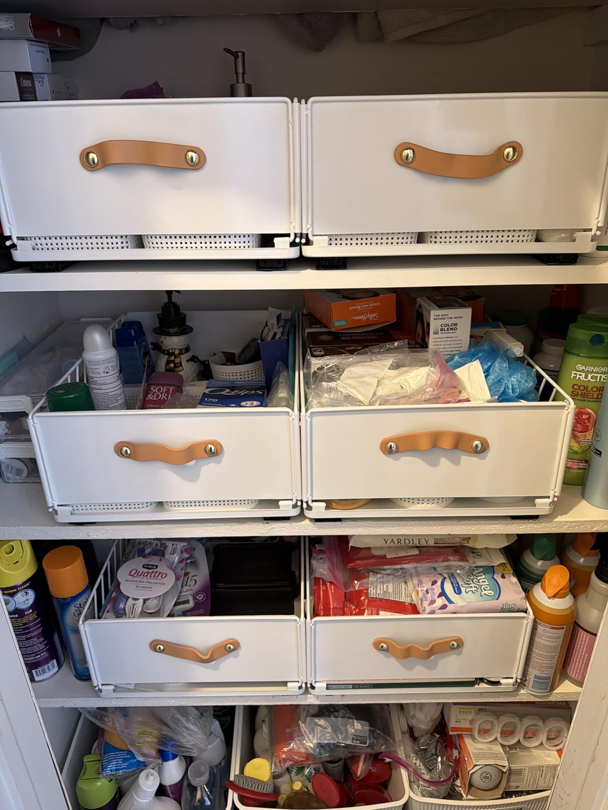 Pull out Cabinet Organizer Fixed with Adhesive Nano Film,Heavy Duty Slide out Pantry Shelves Drawer Storage,Sliding Mesh Cabinet Basket with Handle for Kitchen, Bathroom,Home, 11.8W