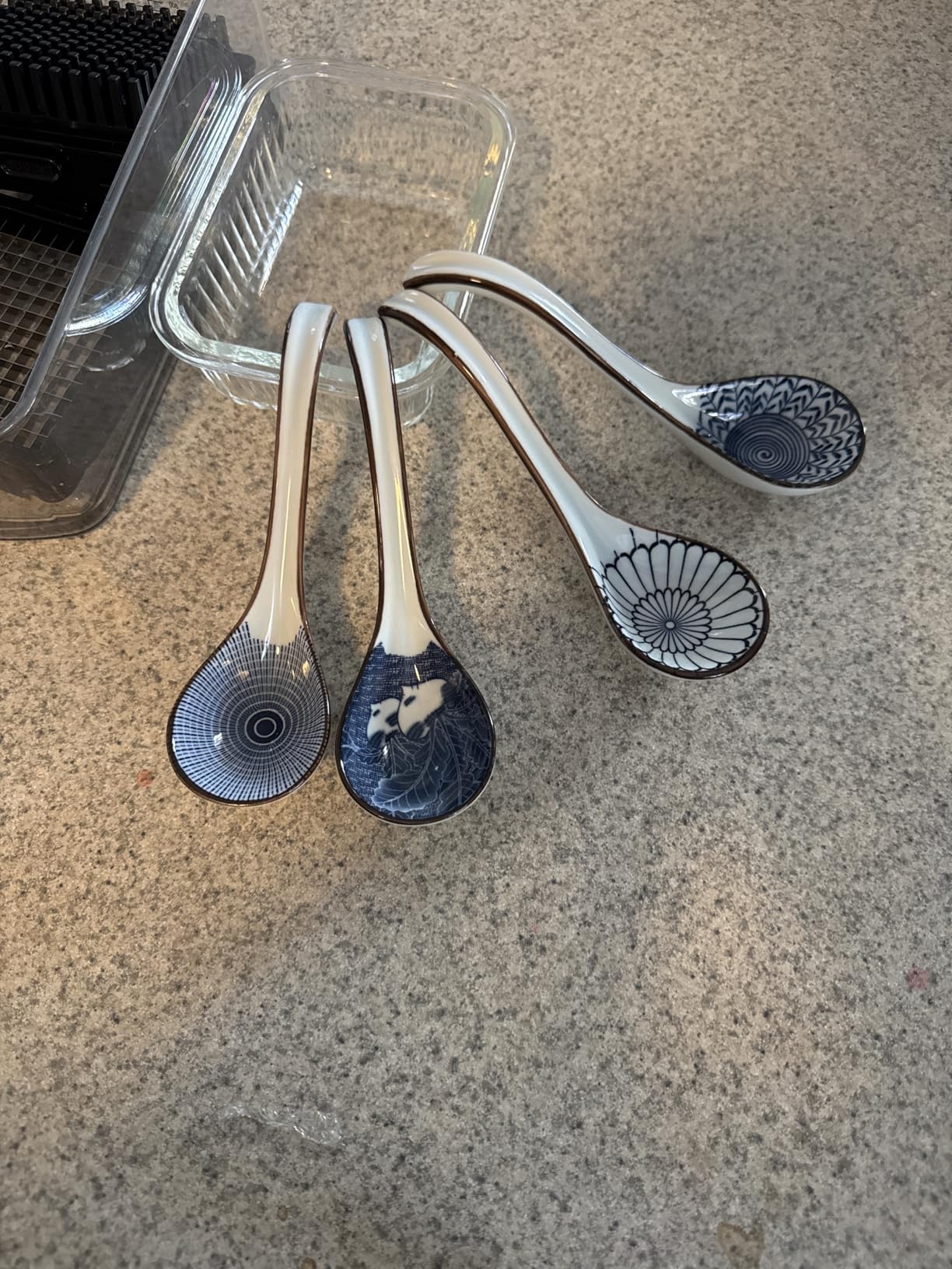 Asian Ceramic Soup Spoon, with Long Handle Easy to Hold, Non-slip Bottom, for Japanese Ramen, Chinese and Vietnamese Wonton, Noodle Soup Spoons (V86) customer photo 1