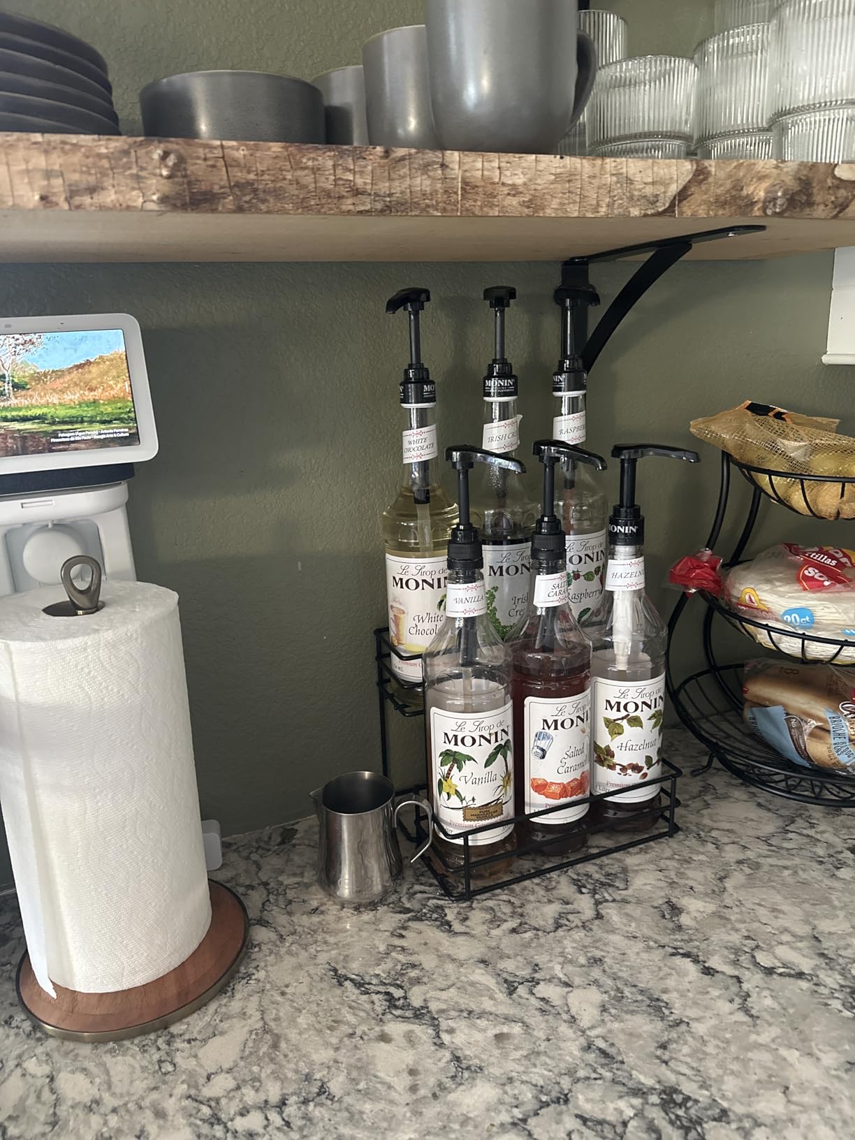 Coffee Syrup Rack (6 Bottle Capacity), Organizer for Coffee Bar & Kitchen, Small Wine Rack for Bar, Family & Storage customer photo 2