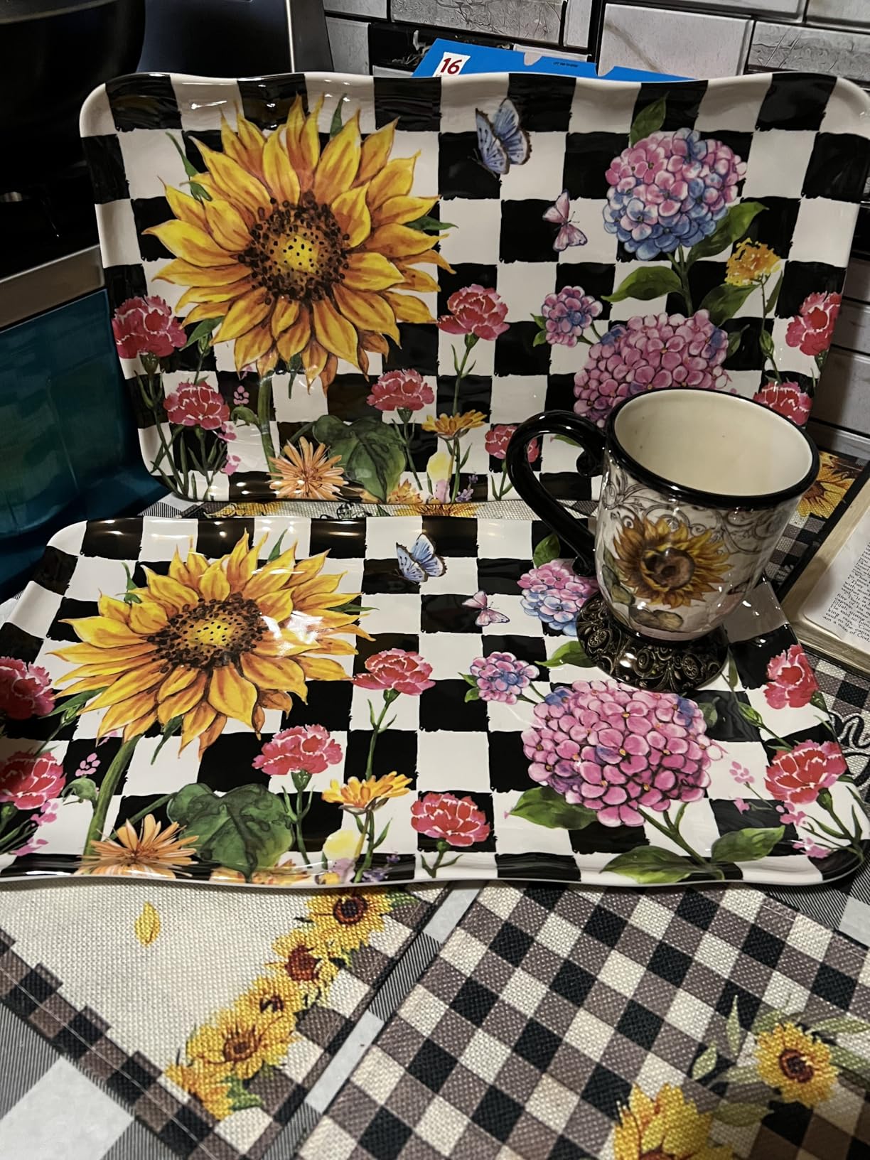 LEHAHA Melamine Serving Tray/Platters Set of 2, 17.5