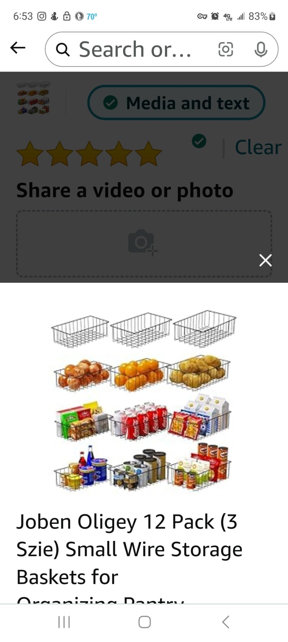 Joben Oligey 12 PACK (3 Size) Small Wire Storage Baskets for Organizing, Pantry Organization Bins for Cabinets, Metal Basket for Kitchen, Bathroom Organizer (Black) customer photo 2