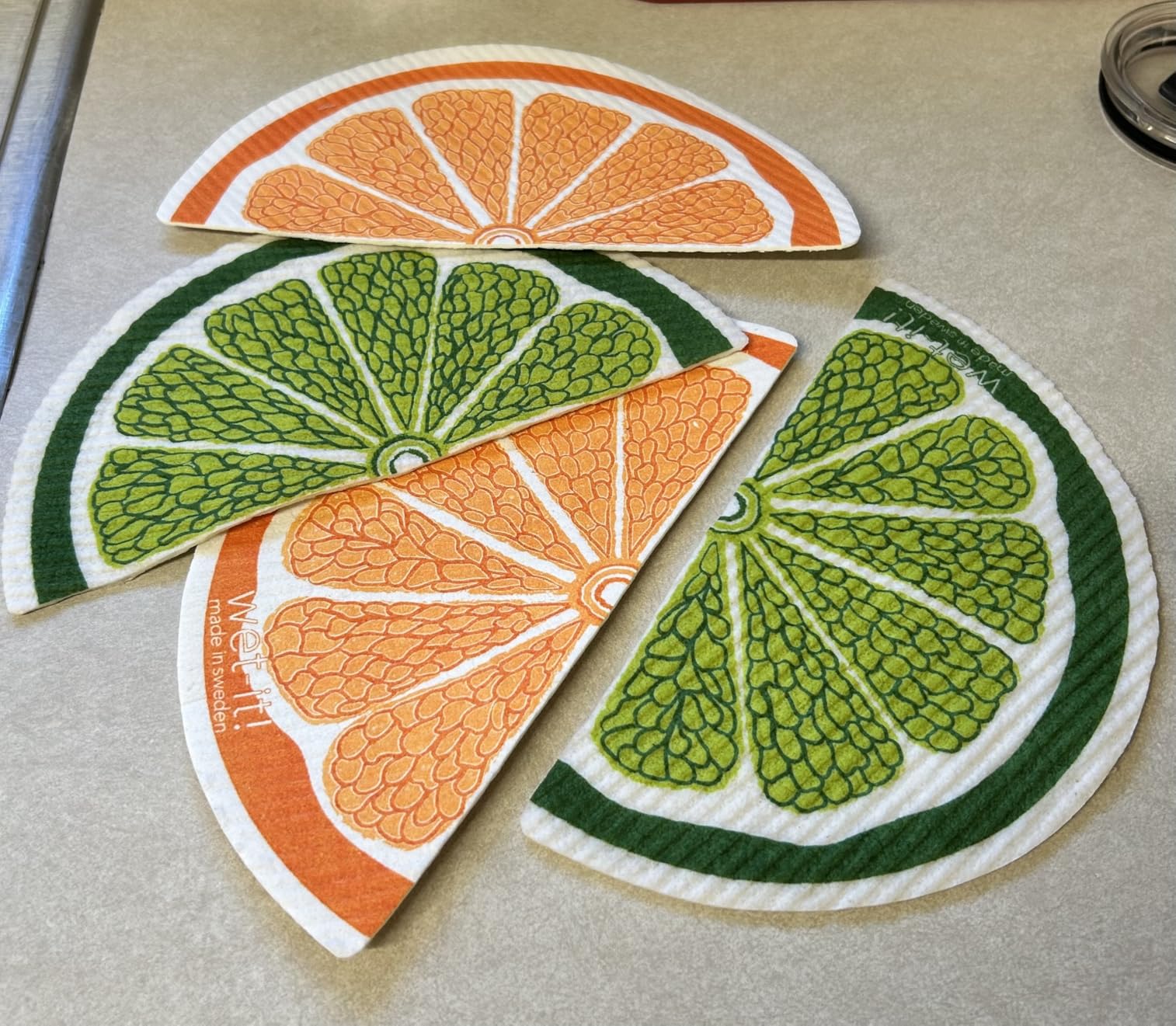 Swedish Dishcloth Set of 4 - Peaches, Strawberries, Lemons, and Oranges Reusable Paper Towels, Biodegradable, Absorbent & Durable Non-Scratch Cleaning Towels for Kitchen customer photo 1