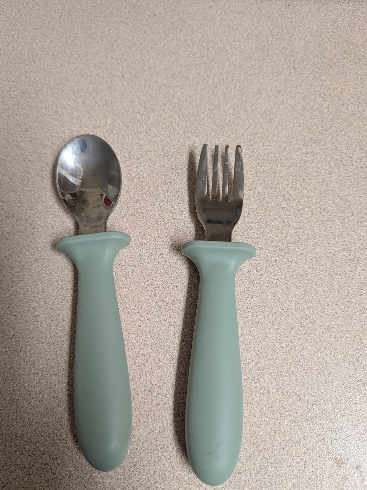 Toddler Utensils, 6 Pack kids Silverware Set with Silicone Handle, 18/8 Stainless Steel Children Safe Forks and Spoons, Dishwasher Safe customer photo 1