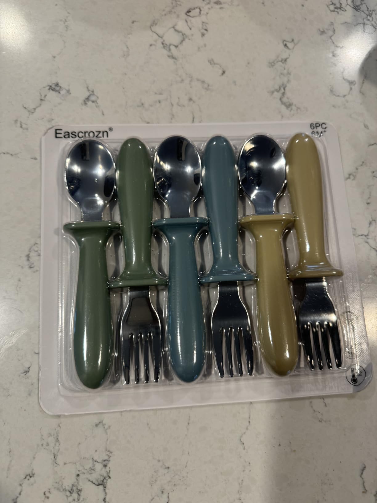 Toddler Utensils, 6 Pack kids Silverware Set with Silicone Handle, 18/8 Stainless Steel Children Safe Forks and Spoons, Dishwasher Safe customer photo 2