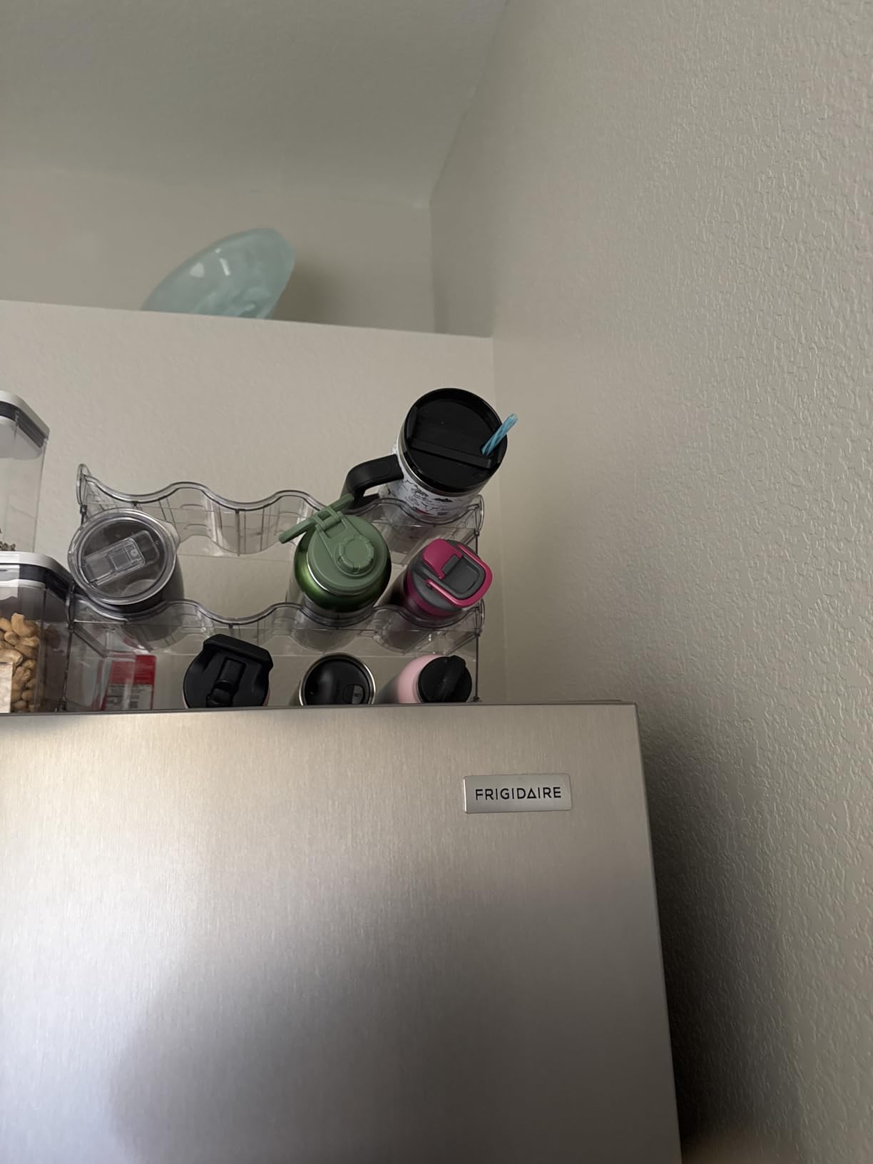 Stackable Water Bottle Organizer, Large Compartment Water Bottle Holder, 4 Tier Clear Water Bottle Organizer for Cabinet, Bottle Rack for Kitchen Organization and Storage - Hold 16 Bottles customer photo 1