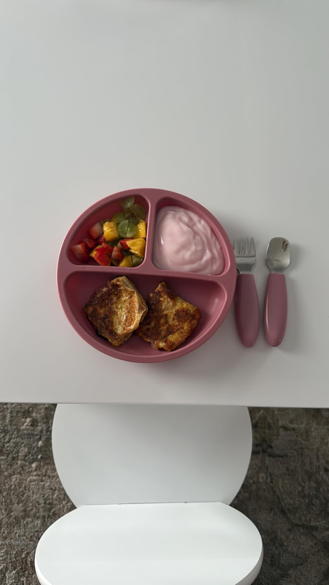 PandaEar 3 Pack Toddler Plates, Silicone Divided Suction Plate for Babies, BPA-Free 100% Food-Grade Silicone Unbreakable Baby Plate customer photo 1
