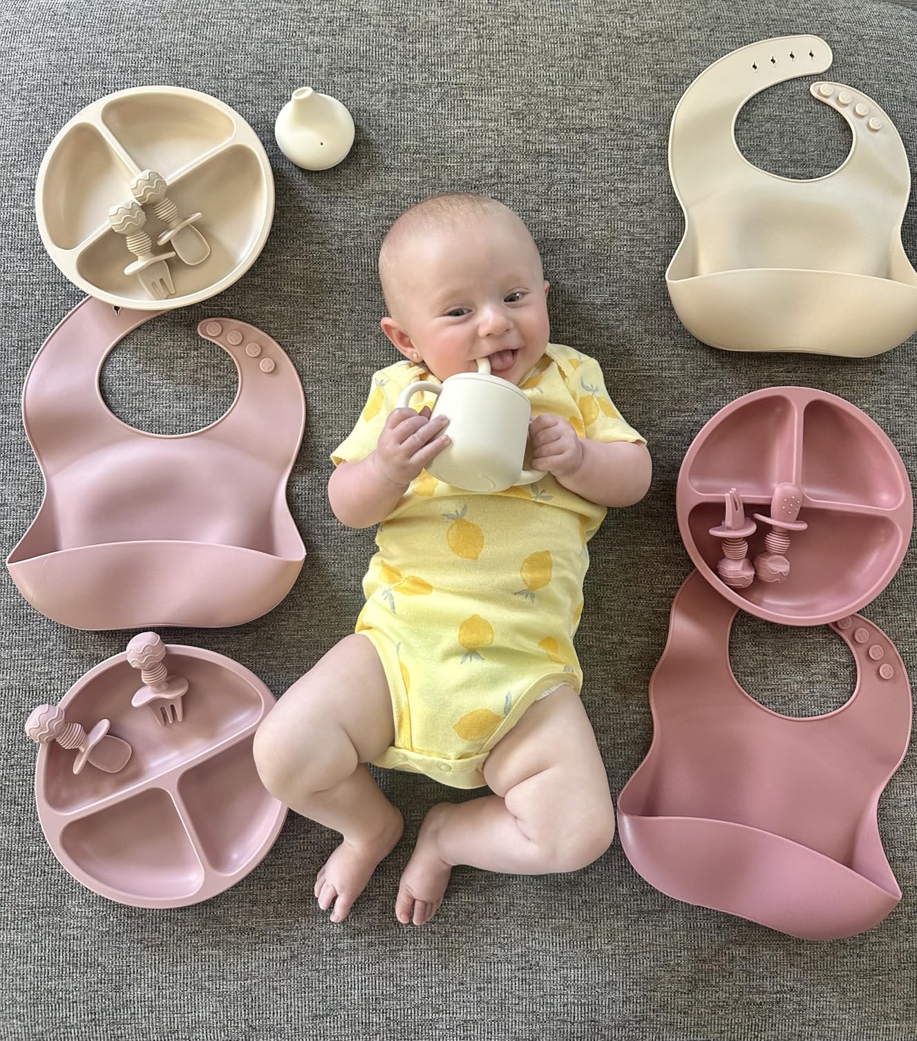 PandaEar 3 Pack Toddler Plates, Silicone Divided Suction Plate for Babies, BPA-Free 100% Food-Grade Silicone Unbreakable Baby Plate customer photo 2