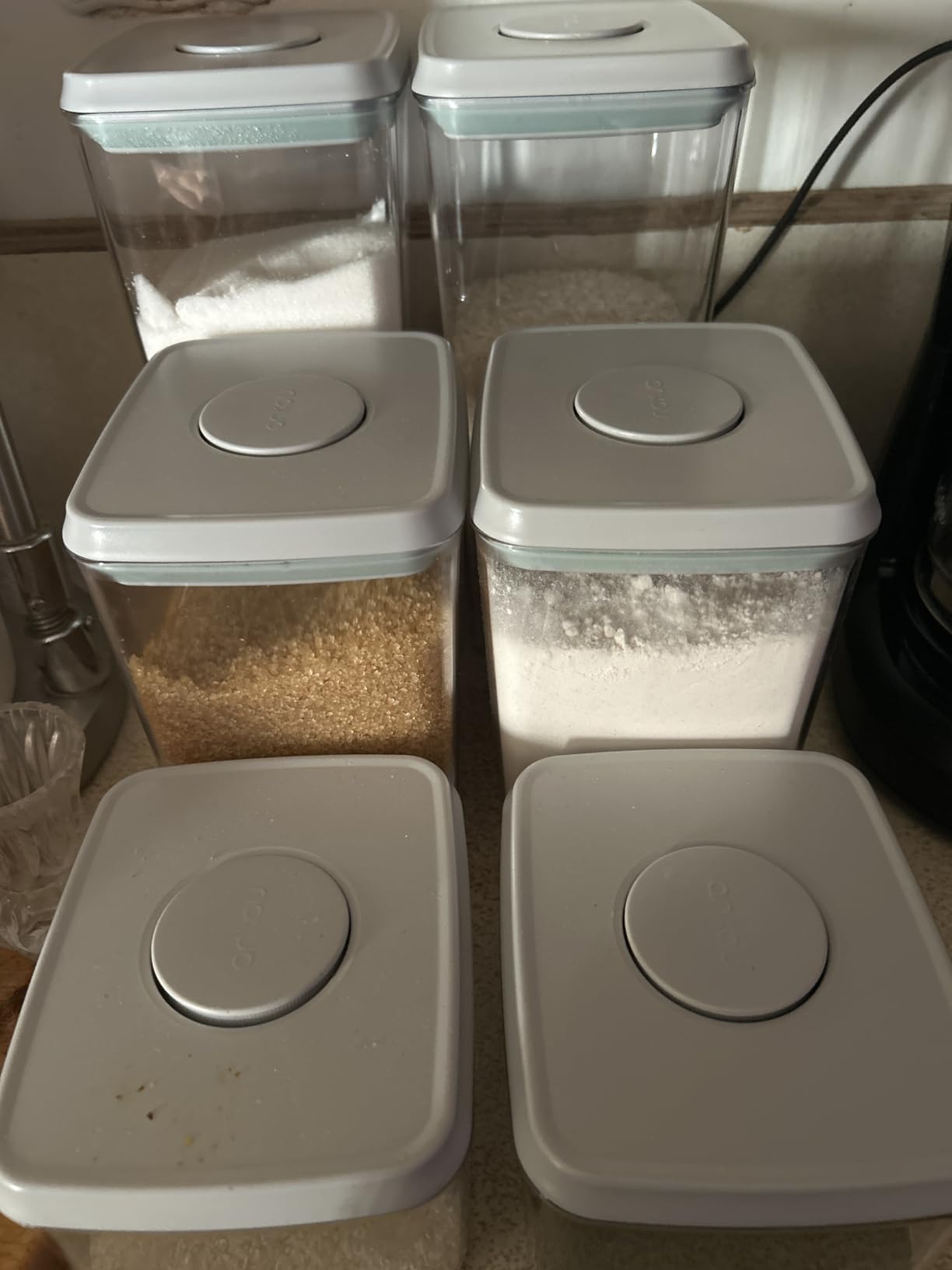 Ankou Airtight Food Storage Container Sets with Lids 6Pcs Pop Containers for Kitchen Pantry Organization BPA-Free Stackable Kitchen Storage Containers for Cereal Flour Sugar (0.5, 1.2, 1.8qt)*2 customer photo 1