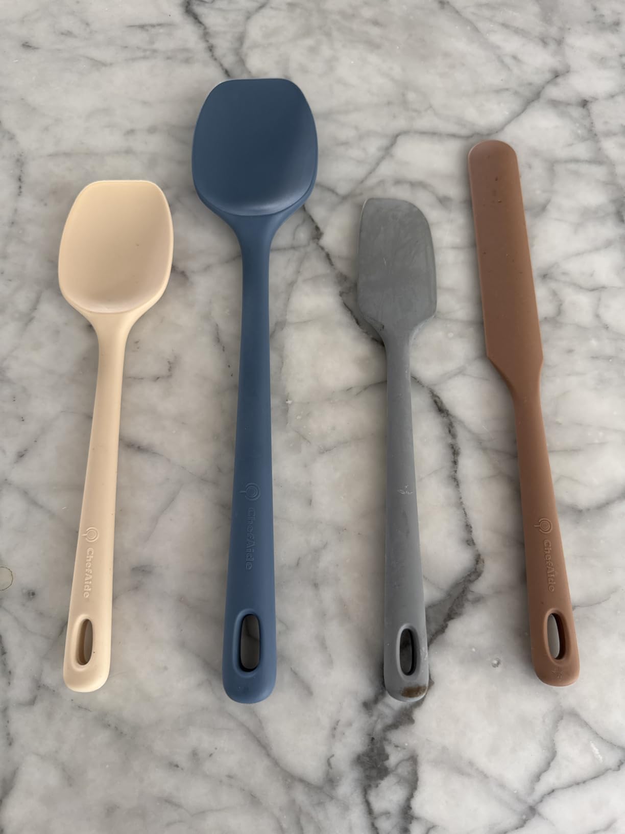 5 Pieces Silicone Spatula Set, Food Grade Rubber Spatula, Upgrade Strong Handle with Ergonomic Grip, Heat Resistant Up to 600°F for Nonstick Cookware, Cooking customer photo 1