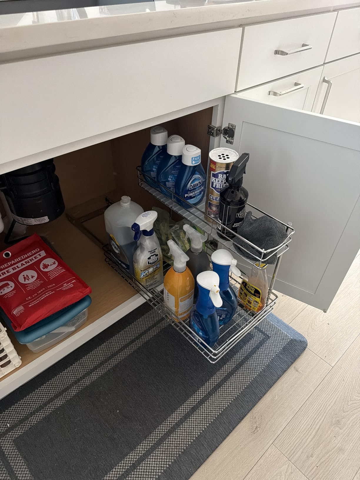 LYNK PROFESSIONAL SELECT Pull Out Under Sink Kitchen Cabinet Organizer - 11.5 in. x 18 inch deep Drawer - Sliding Shelf Organizer and Undersink Storage Shelves - Lifetime Ltd. Warranty Chrome customer photo 2