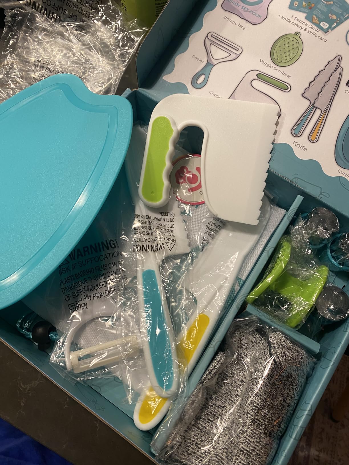 Tovla Jr. Ultimate Montessori Kids Cooking Gift Set - Real Knife, Chopper, Safety Gloves, Peeler, Cutters, Cutting Board & Recipe Cards - Ages 4-10 customer photo 2