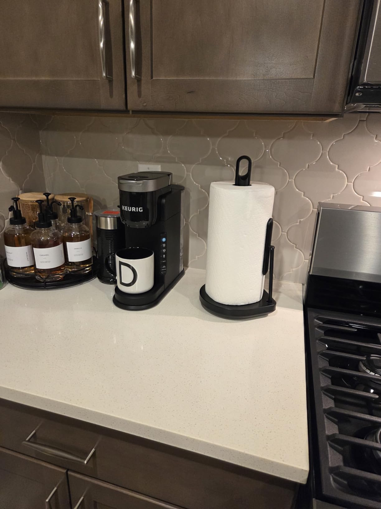 simplehuman Standing Paper Towel Holder with Spray Pump, Brass Stainless Steel, Gold customer photo 2