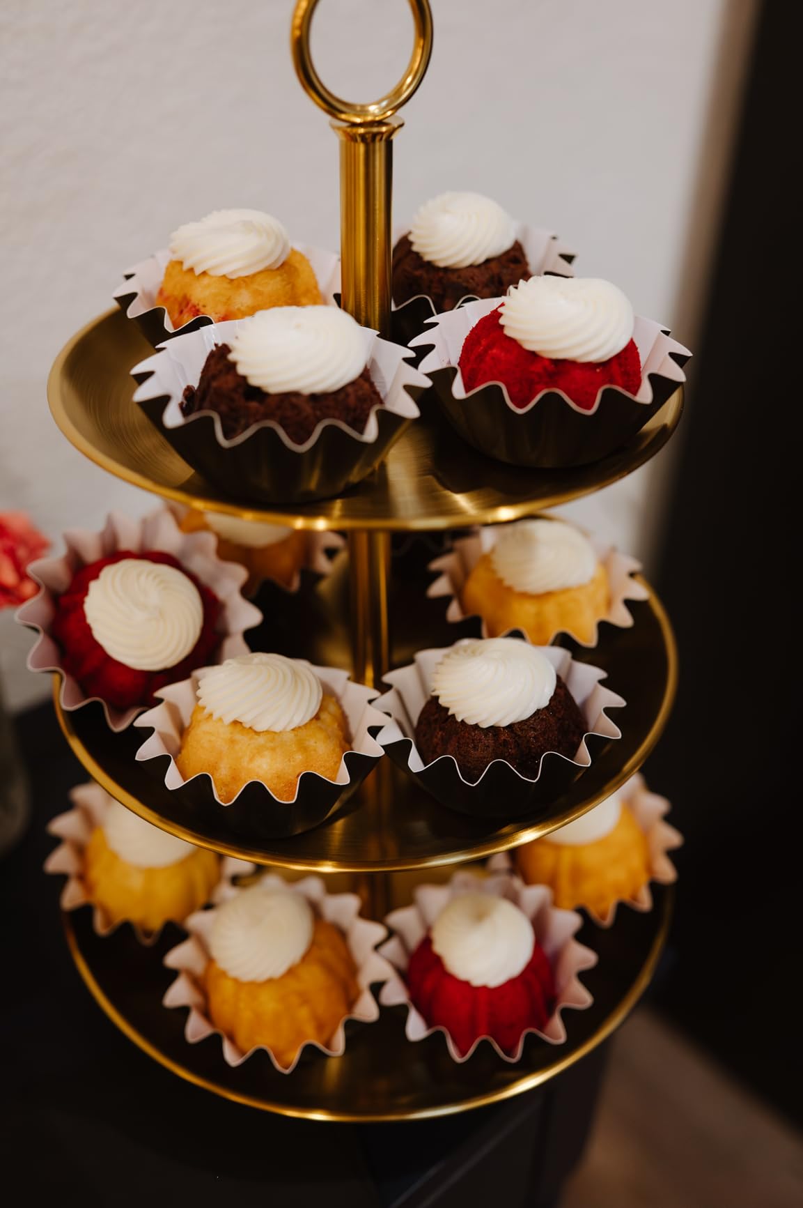 3 Tier Silver Cupcake Stand Stainless Steel Dessert Display Rack with Removable Tiered Tray for Parties,Weddings,Birthdays,Decorations,Any Festivals and Festivities(Stainless Steel Pole) customer photo 1