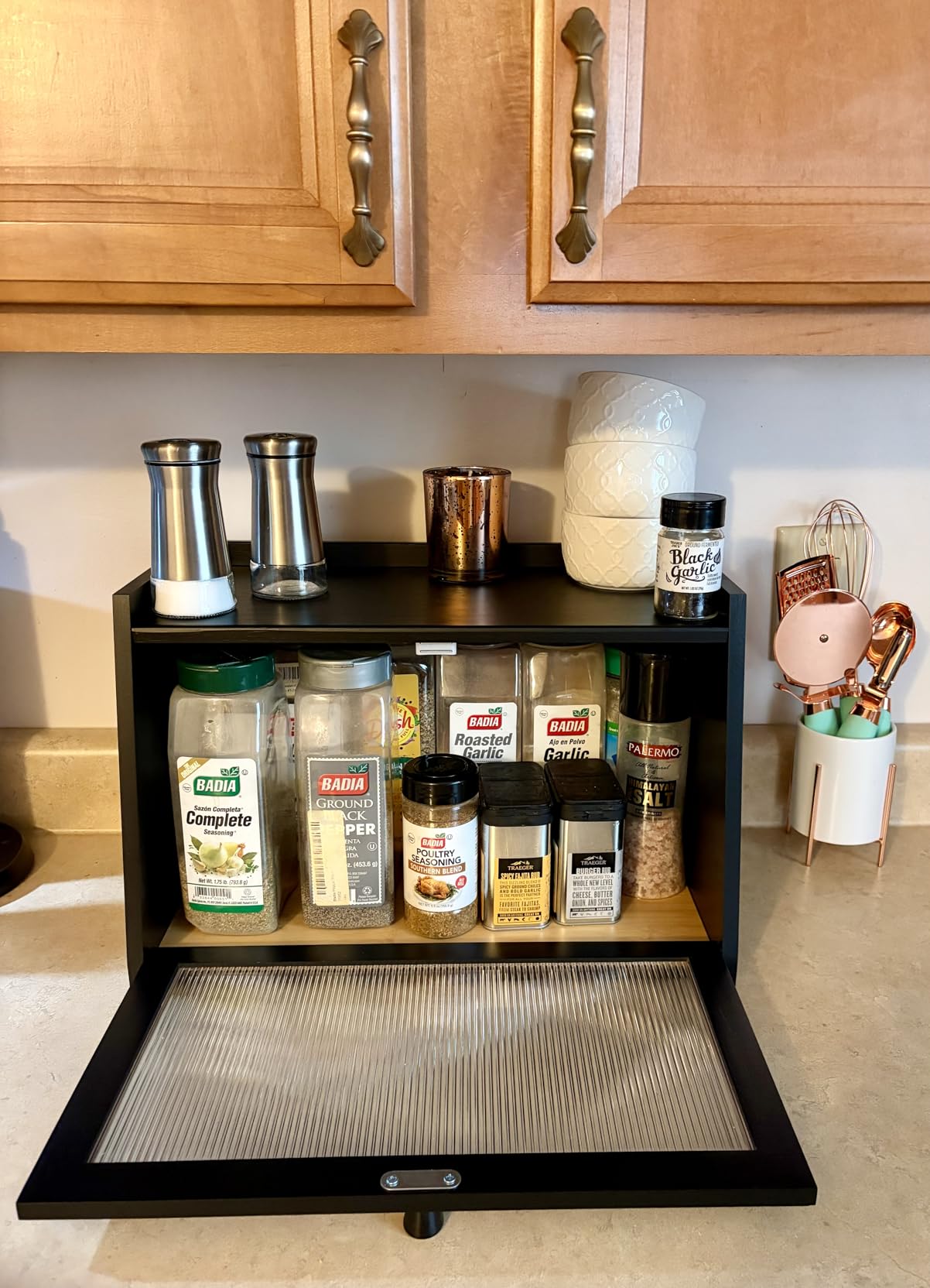 GHWIE Large Bread Box, Easy Access & Cleaning - Bamboo Bread Box for Kitchen Countertop with Acrylic Door (Natural, Medium) customer photo 1