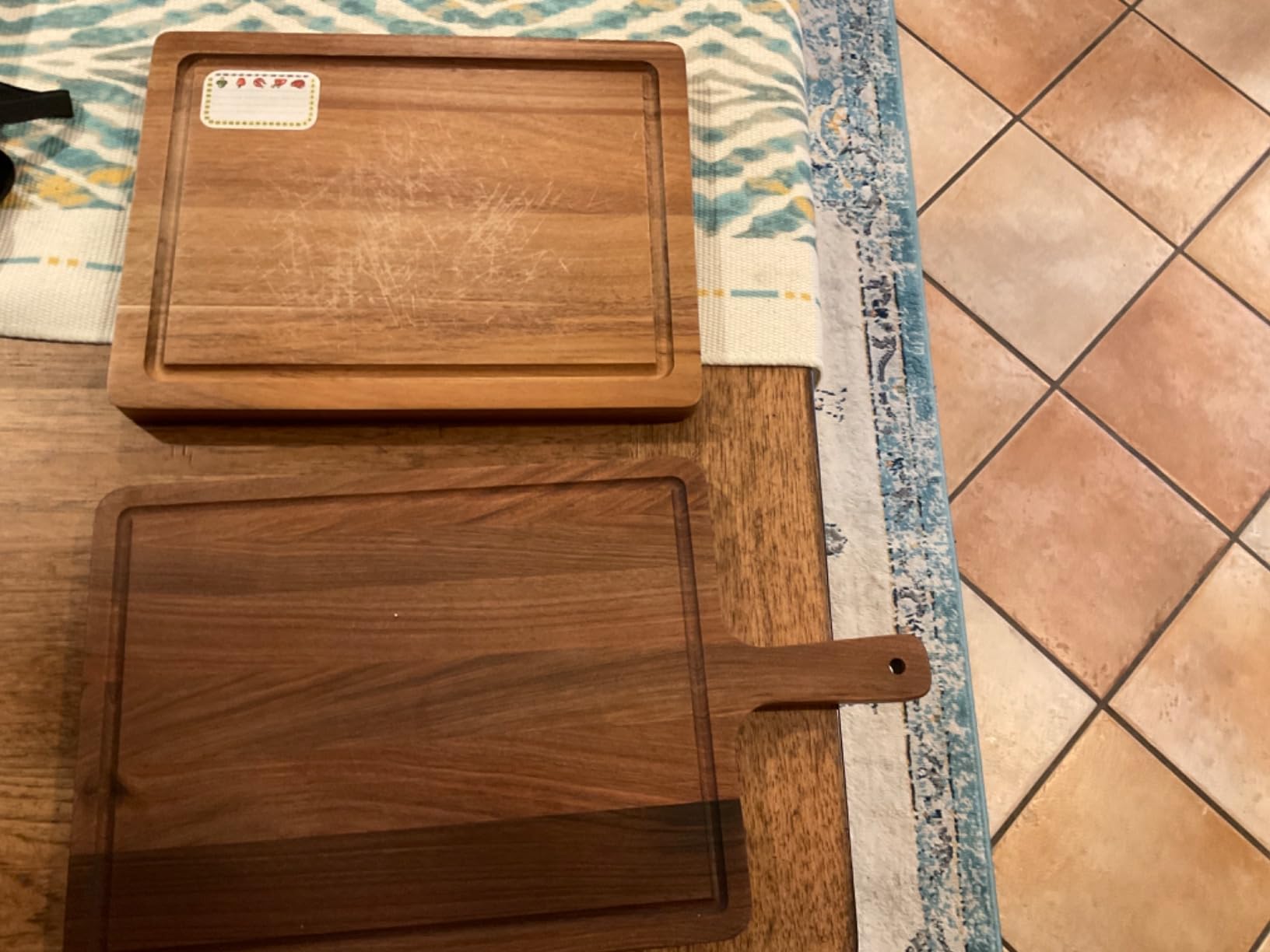 Premium American Dark Walnut Wood Cutting and Serving Board with Handle - Charcuterie Wooden Board - Durable, Stylish, and Versatile - Juice Groove - 16x9x0.8 in - Woodie Poppins customer photo 2