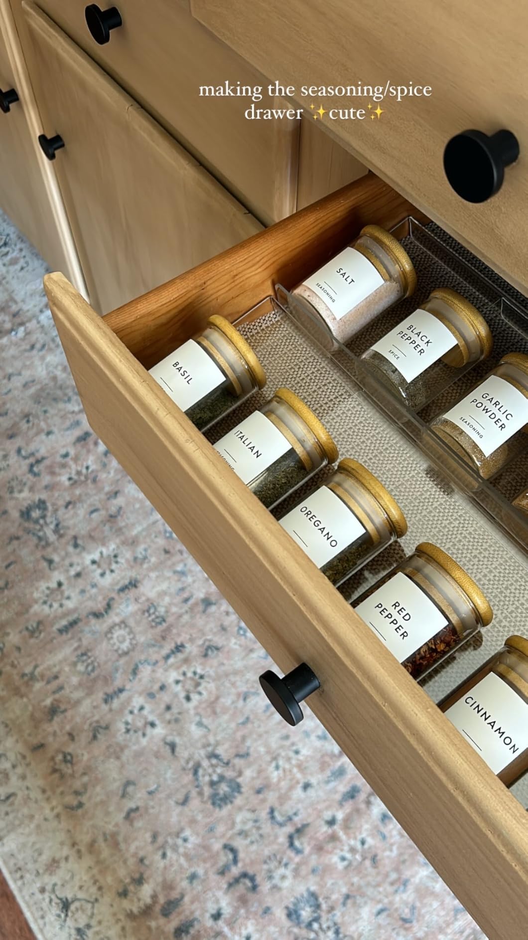 Spice Drawer Organizer 4 Tier, Acrylic Seasoning Organizer Rack, Clear Spice Rack Tray, Kitchen Seasoning Jars Drawers Insert (Jars Not Included/Expandable From 9
