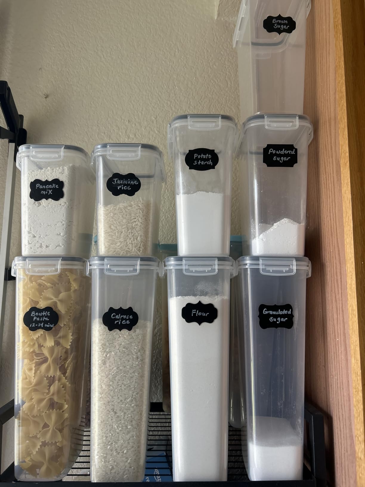 Airtight Food Storage Containers with Lids, 24 PCS Kitchen and Pantry Organization Canisters, BPA-Free, PVC-Free, Food-grade Plastic Leak-proof Jars for Cereal, Flour, Sugar, Extra 24 Labels & Marker customer photo 2